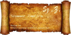 Szommer Zamfira névjegykártya